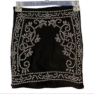 Detailed Beaded Mini Skirt